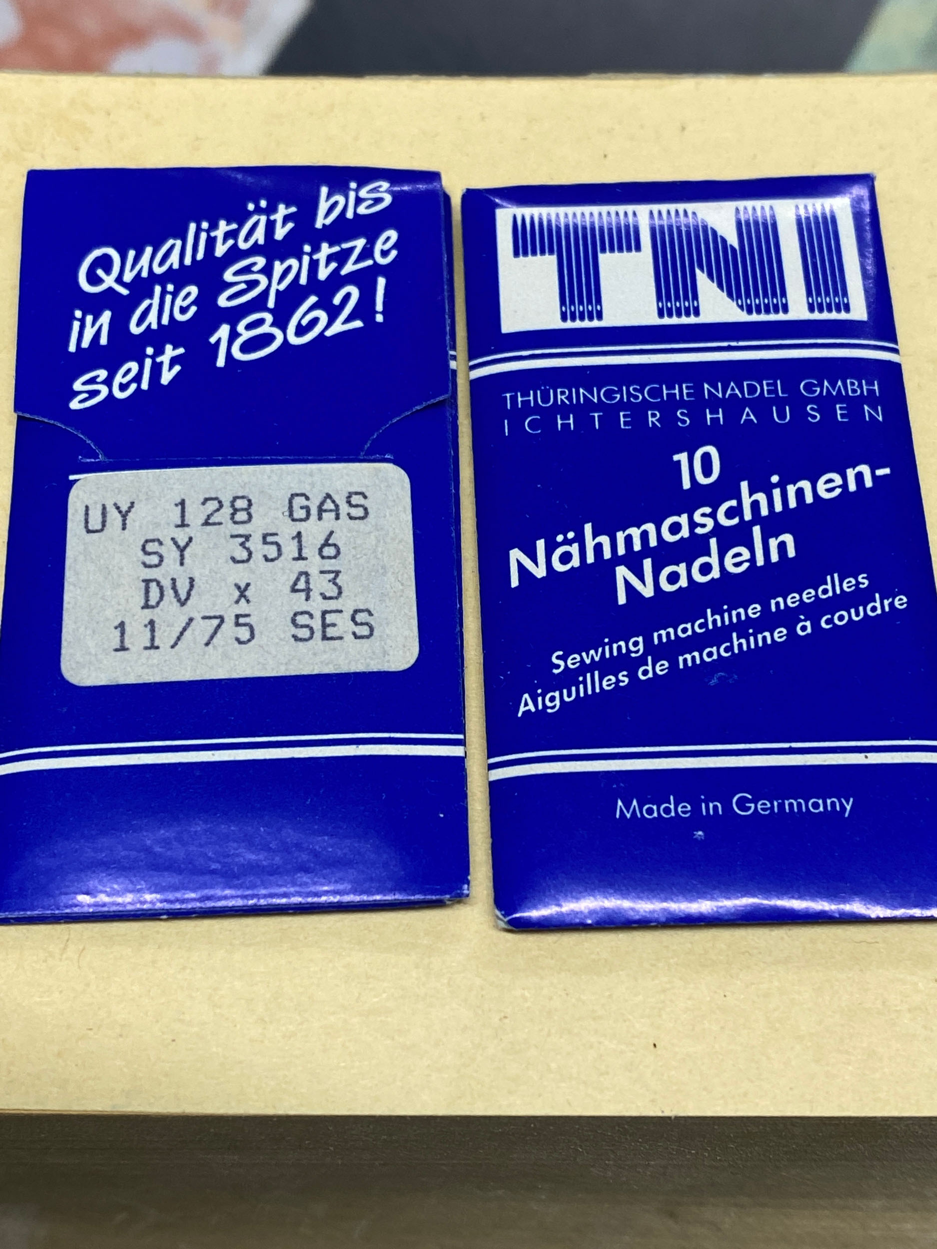 Немски игли за професионална машина - трико 75 UY 128 GAS